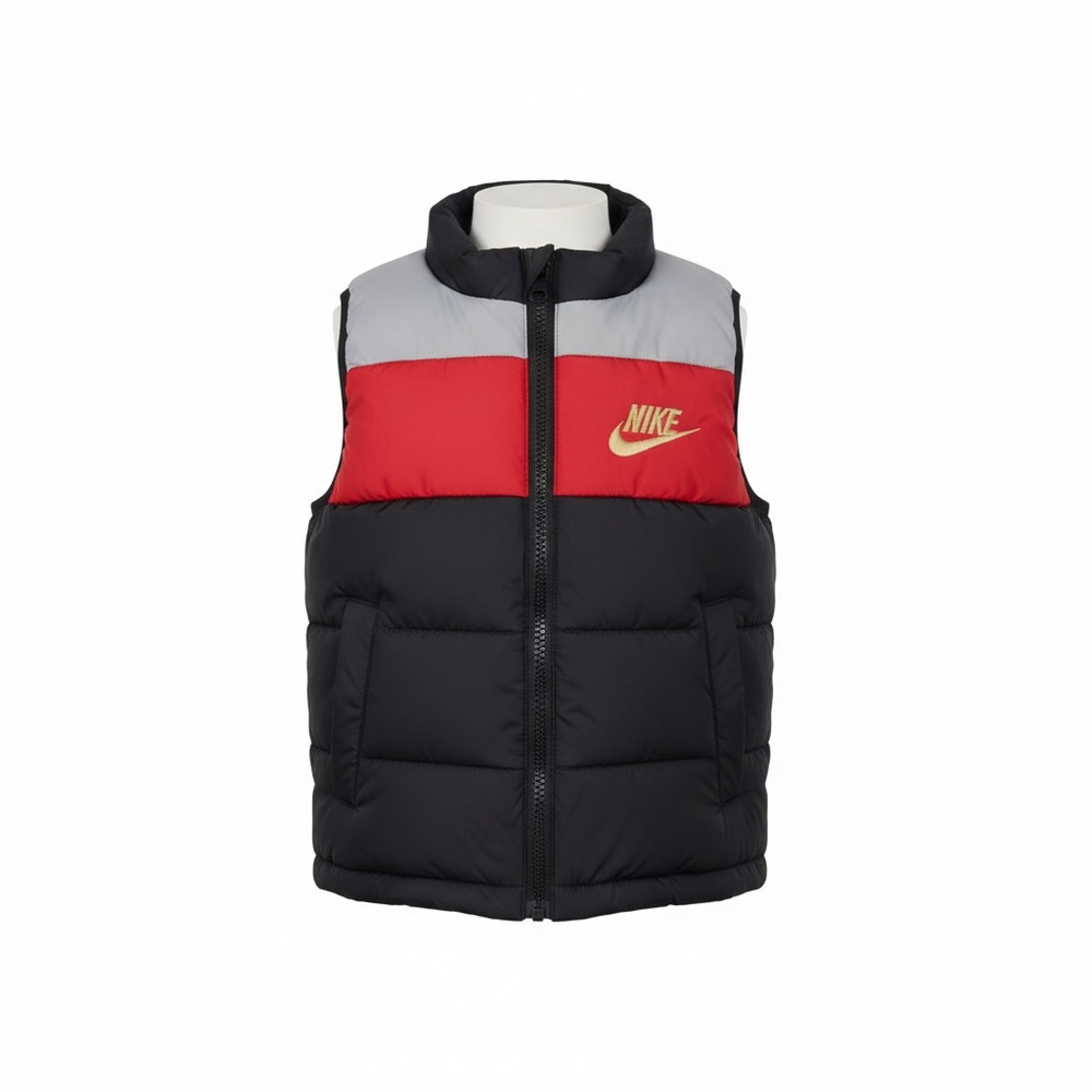 ✔️ Nike Toddler Puffer Vest - Red/Black/Grey - Size 18 Months ❄️